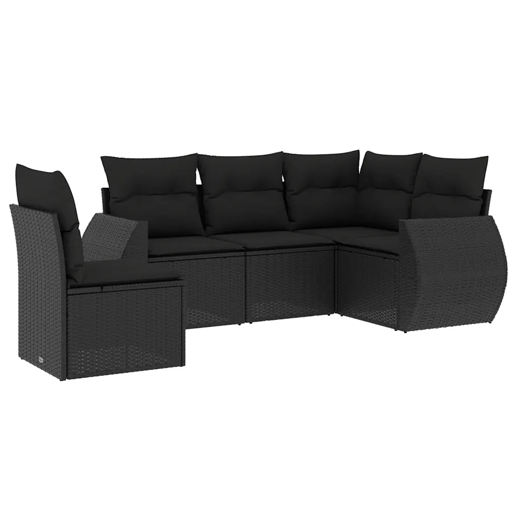 Set Divani da Giardino 5 pz con Cuscini in Polyrattan Nerocod mxl 88486