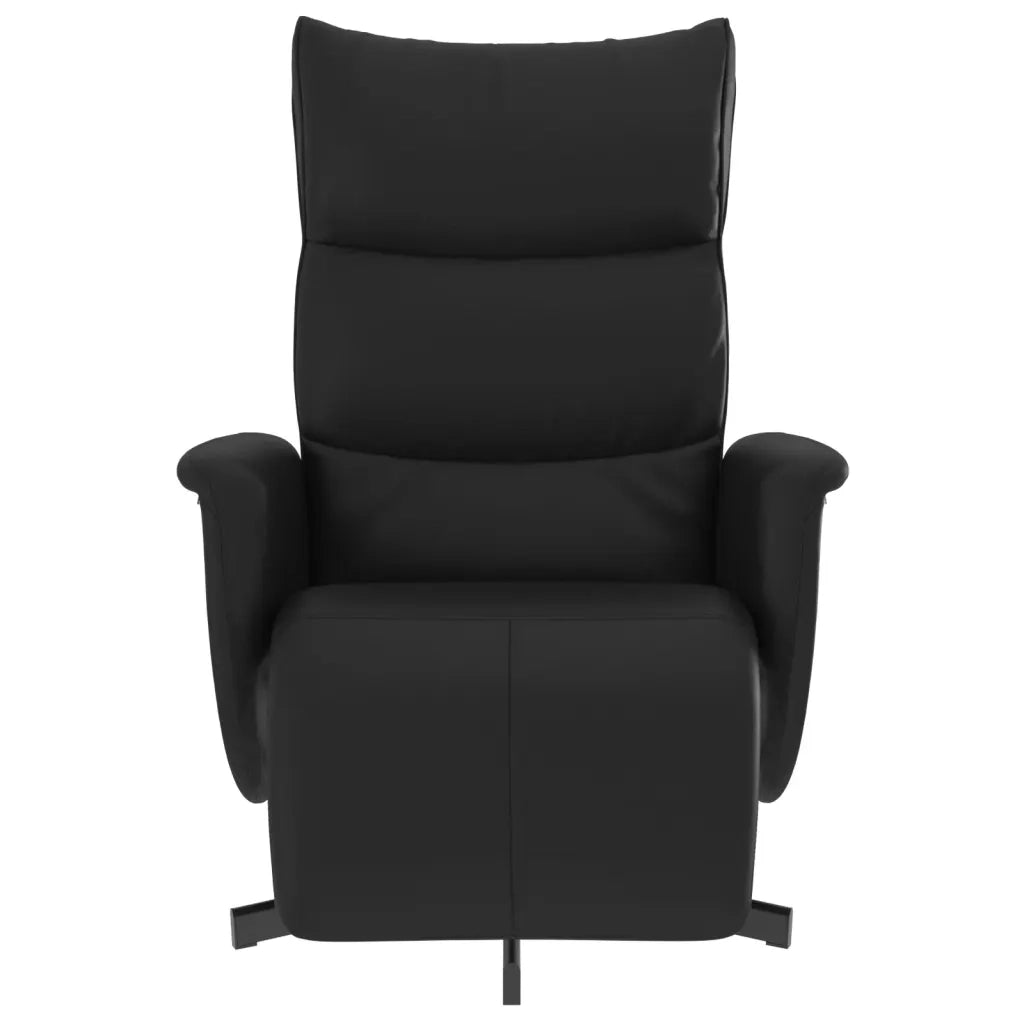 Divano Sedia-Poltrona Reclinabile con Poggiapiedi Nera in Similpelle 473928