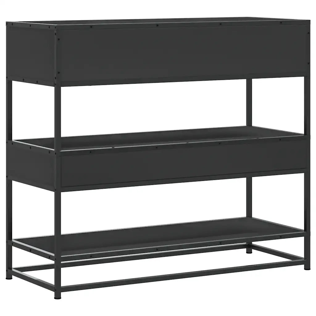 vidaXL Tavolino Consolle Nero 90x35x80 cm in Legno Multistrato