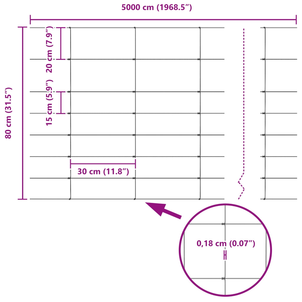 Recinzione 0.8x50 m Acciaio Galvanizzato