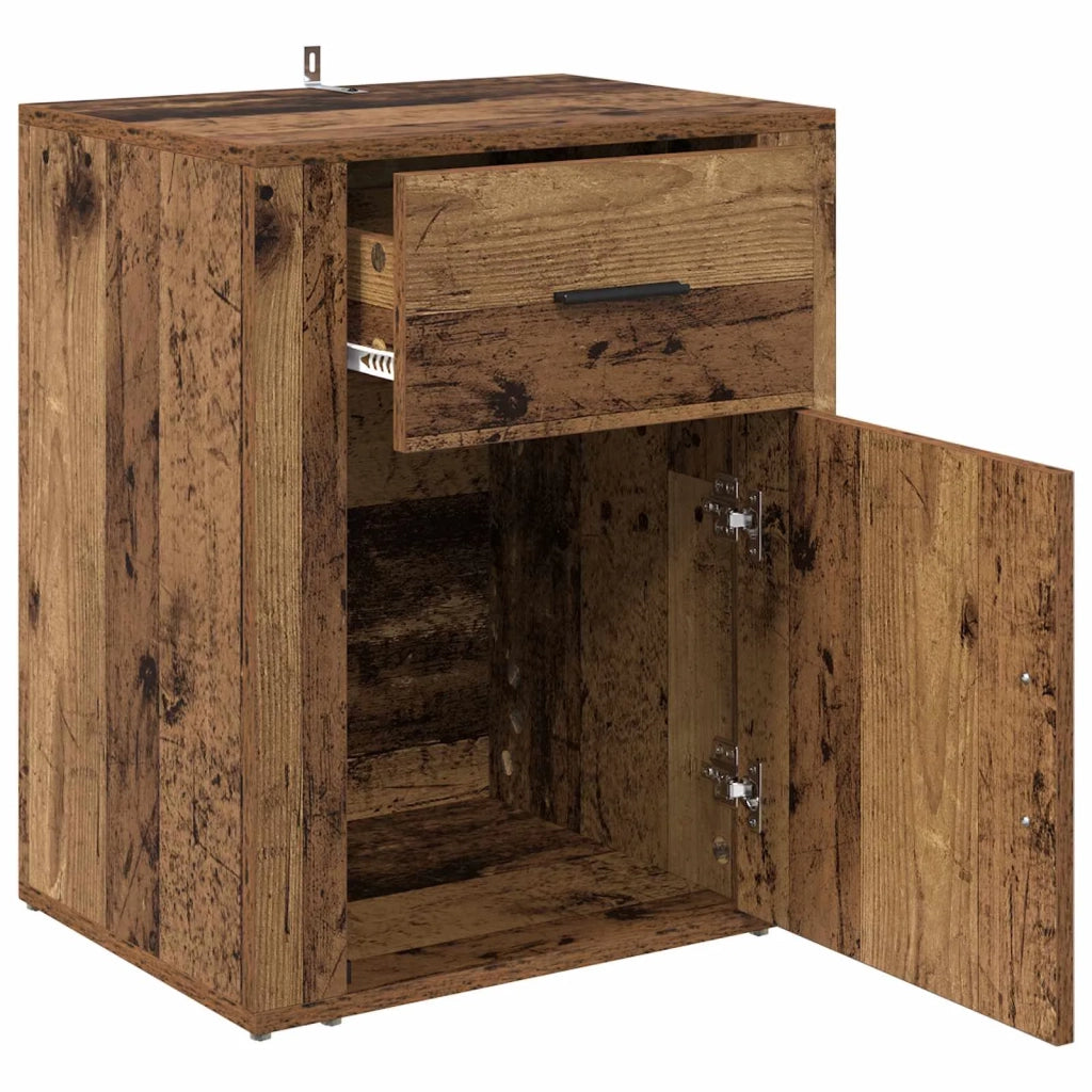 Armadio da Notte con cassetto Legno vecchio 35 x 50 x 60 cm 881069