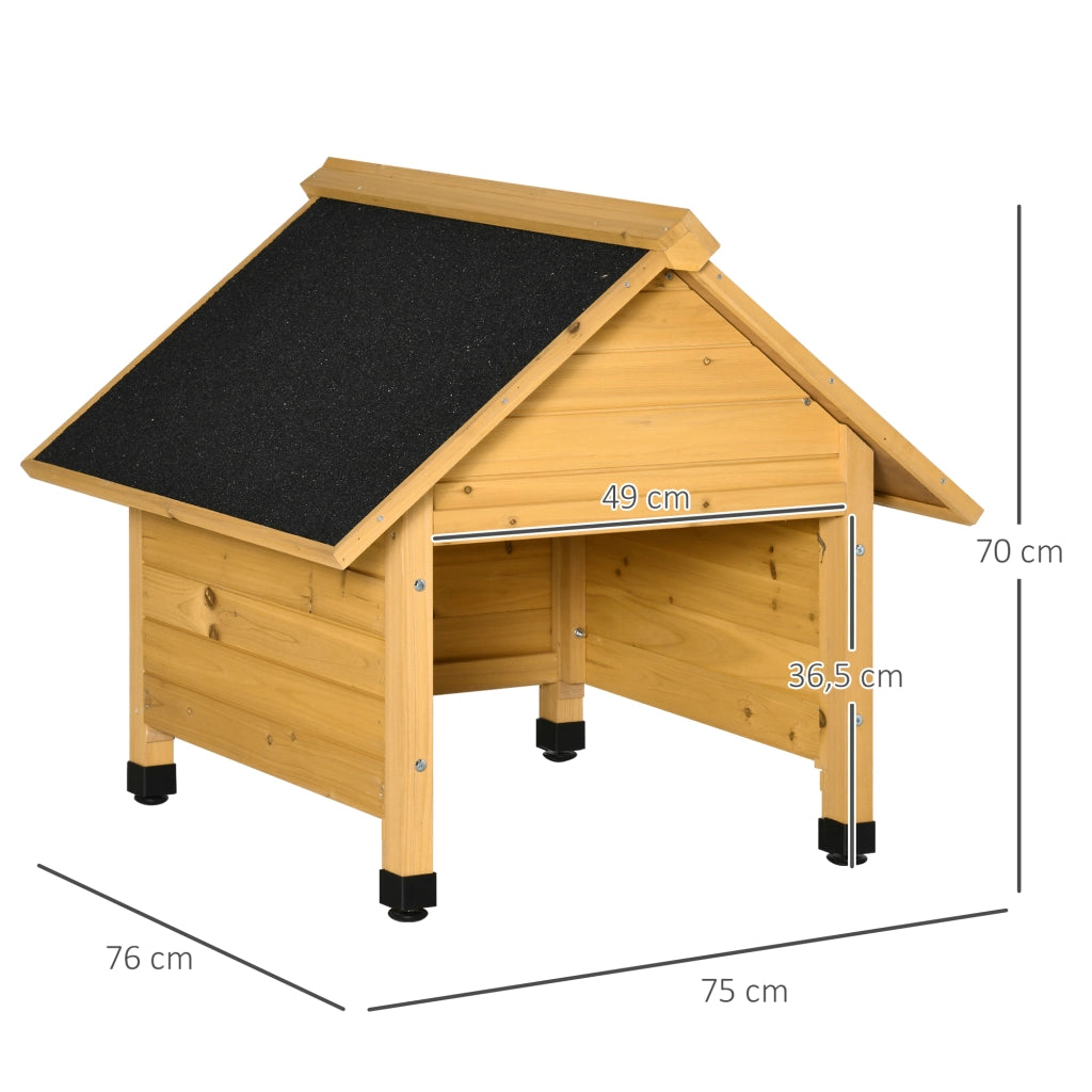 Ricovero per robot tagliaerba in legno con tetto bitumato, 75x76x70 cm, giallo