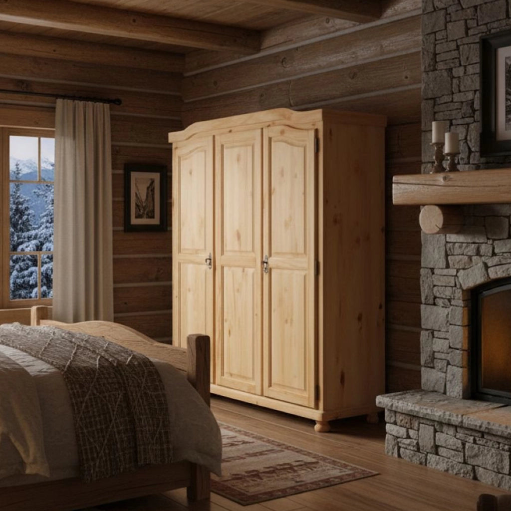 Calosso, Guardaroba 3 ante\ Appendiabiti, 150x180h cm Marrone Rovere
