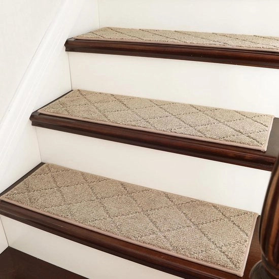 Tegoli di assorbimento per scalini per bambini, anziani e cani - 100% poliestere - 70 x 22 cm - 15 pezzi beige