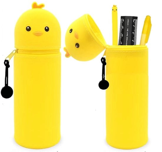 Etui Kawaii 2-in-1 con rits, borsa di silicone morbida, etui, etui a tema cartoon, etui verticale, etui con grande capacità