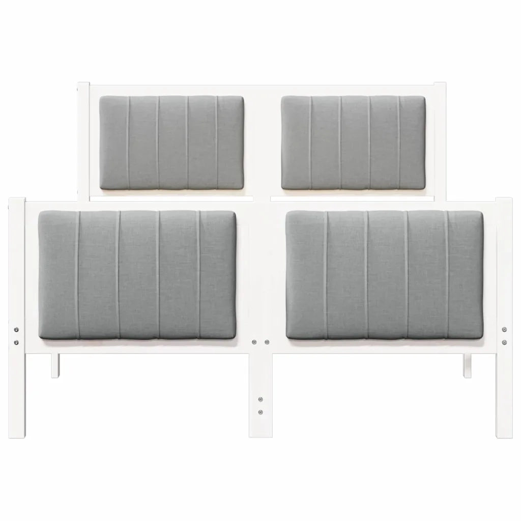 Struttura del Letto Bianco e grigio chiaro 120 x 190 cm 878488