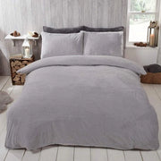 Set di coperte e cuscini in teddy fleece termoisolante morbido e caldo, grigio argento, singolo