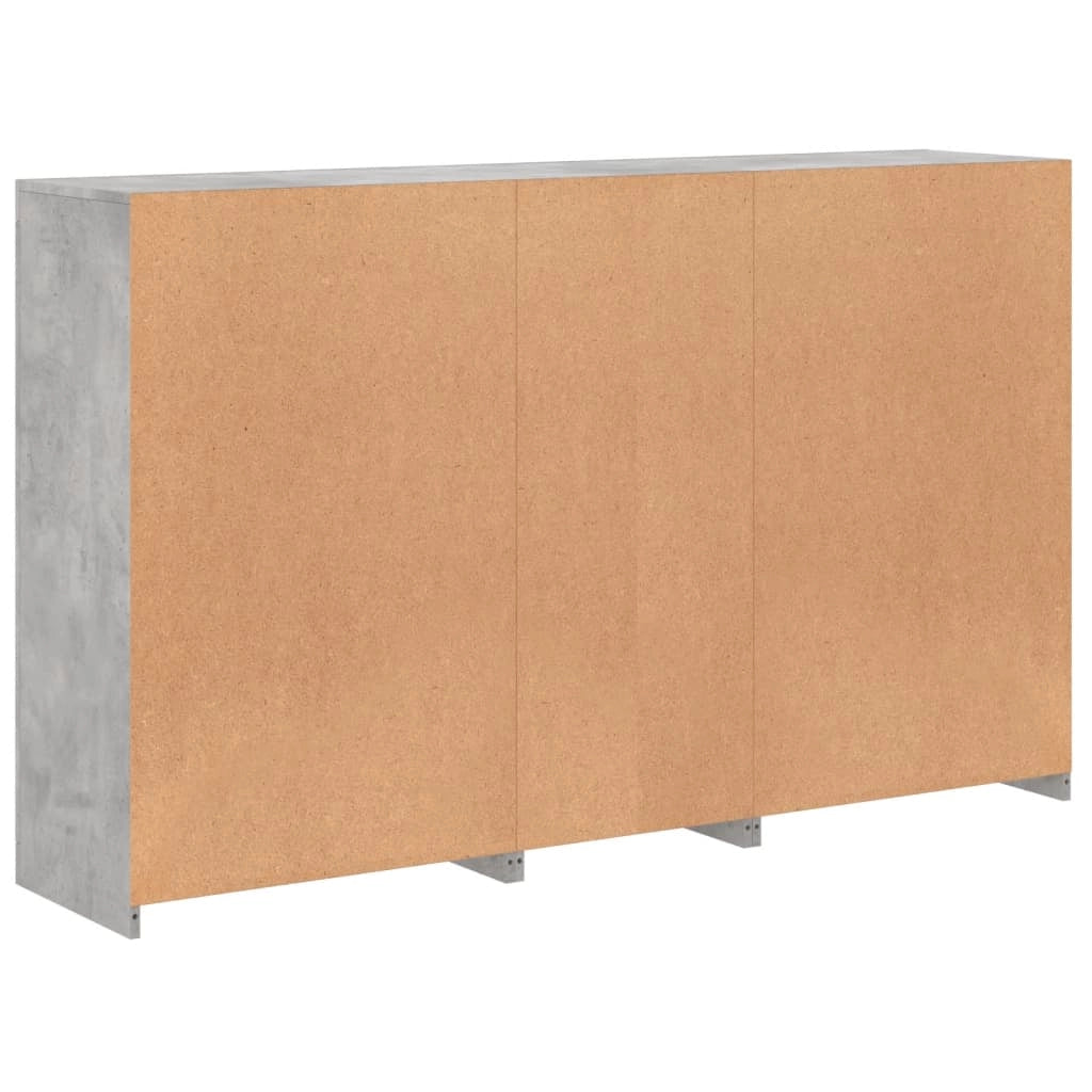 Buffet credenza cassettiera armadio mobile contenitore organizer per cucina soggiorno salotto con luci LED 162 x 37 x 100 cm grigio 02_0029979