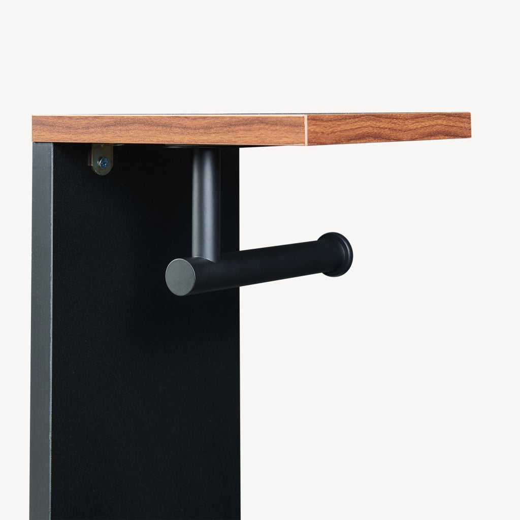 Mobile Portarotolo Trond Supporto Porta Carta Igienica 60 x 40 x 16 cm - Nero/Effetto Noce [en.casa]