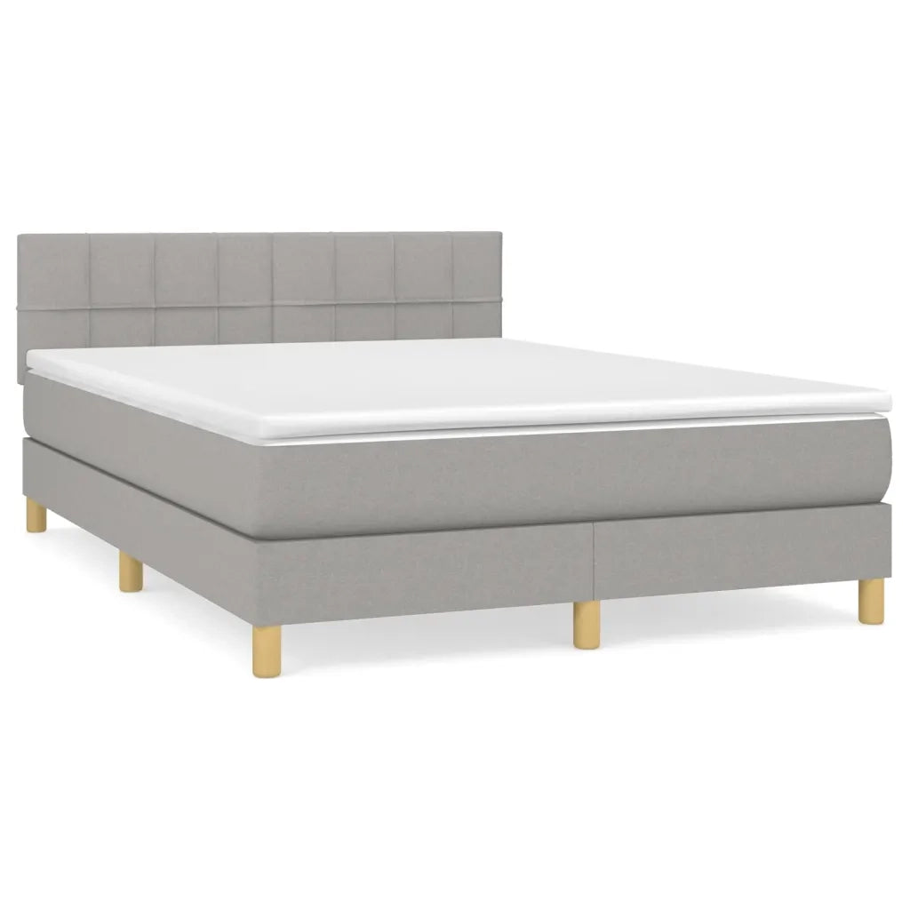 Giroletto a Molle con Materasso Grigio Chiaro 140x190cm Tessuto 3140609