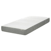 Materasso in schiuma bianco e grigio EU Singolo durezza media con cerniera e copertura in poliestere 80 x 200 cm rimovibile Accessori per la camera da letto