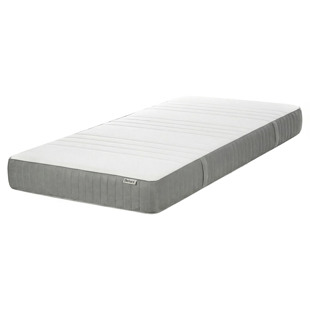 Materasso in schiuma bianco e grigio EU Singolo durezza media con cerniera e copertura in poliestere 80 x 200 cm rimovibile Accessori per la camera da letto