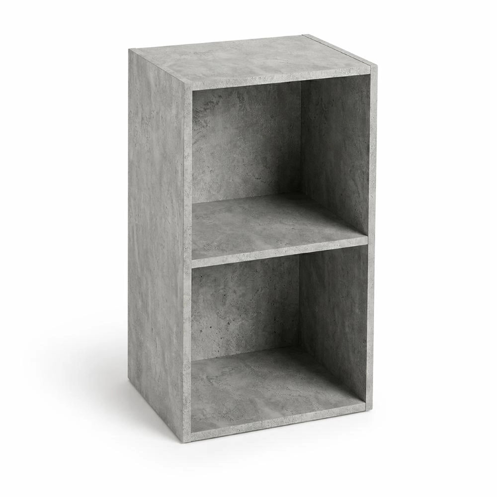 Libreria Scaffale Modulo Aperto 2 Ripiani Portaoggetti 30x24x54H cm Cemento LIB02
