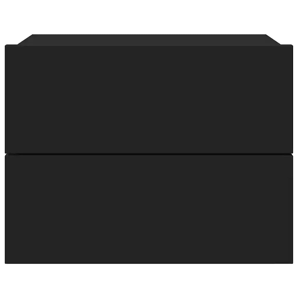 Comodino Nero 40x30x30 cm in Legno Multistrato 801055