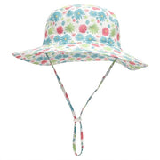 Solecchia per bambini con protezione UV UPF 50+, cappello da mare con visiera regolabile e larga visiera per bambini, cappello per bambini con protezione solare, misura XS: 44-46 cm, colore blu fiore.