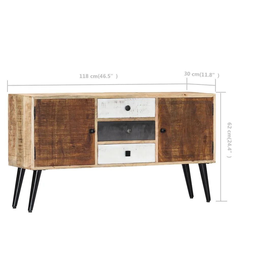 Credenza | Madia | Buffet da pranzo | Armadio da pranzo 118x30x62 cm in Legno Massello di Mango
