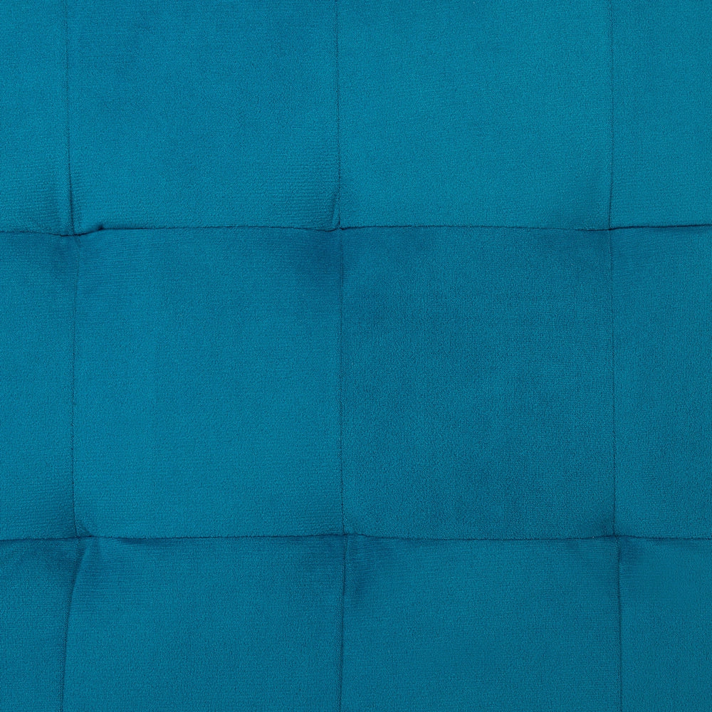 Pouf Cassapanca Imbottito in Velluto Blu Navy Stile Chesterfield