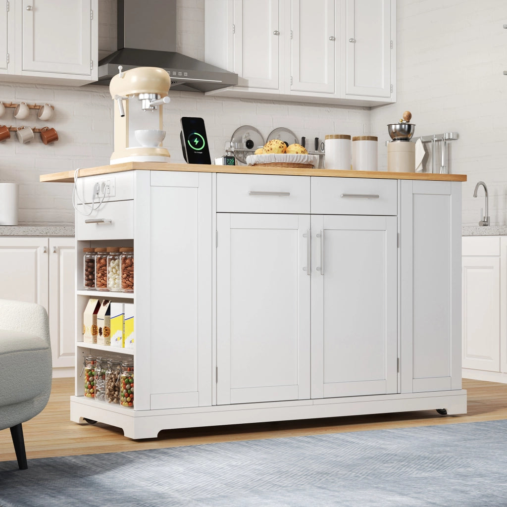 Mobile contenitore da cucina con piano ribaltabile; prese e vano rifiuti - in MDF - bianco