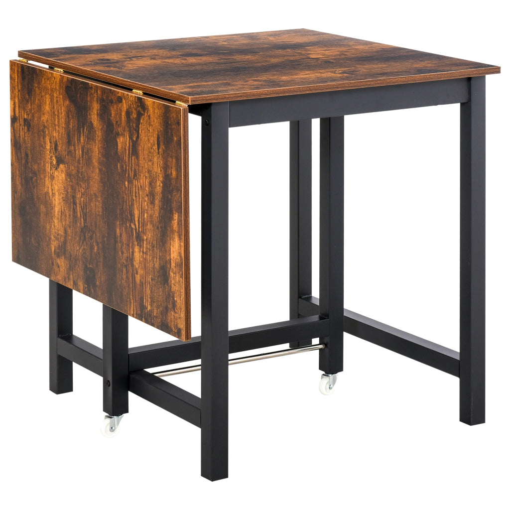 Tavolo da pranzo pieghevole ¨C zephmum ¨C in metallo e legno, marrone, 120x60x75 cm