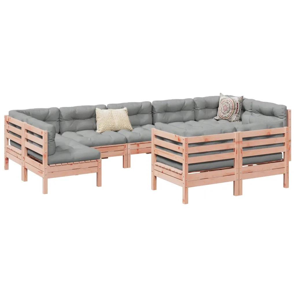 Set Divani Giardino 9 pz Cuscini Legno Massello Abete Douglas 3299634