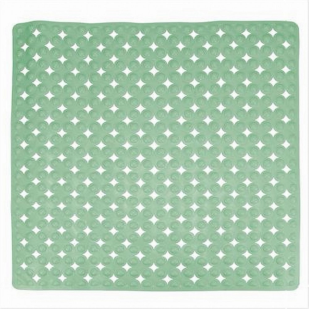 Trade Shop - Tappeto Tappetino Verde Antiscivolo Per Vasca Da Bagno Doccia 52 X 52 Cm 79758 -