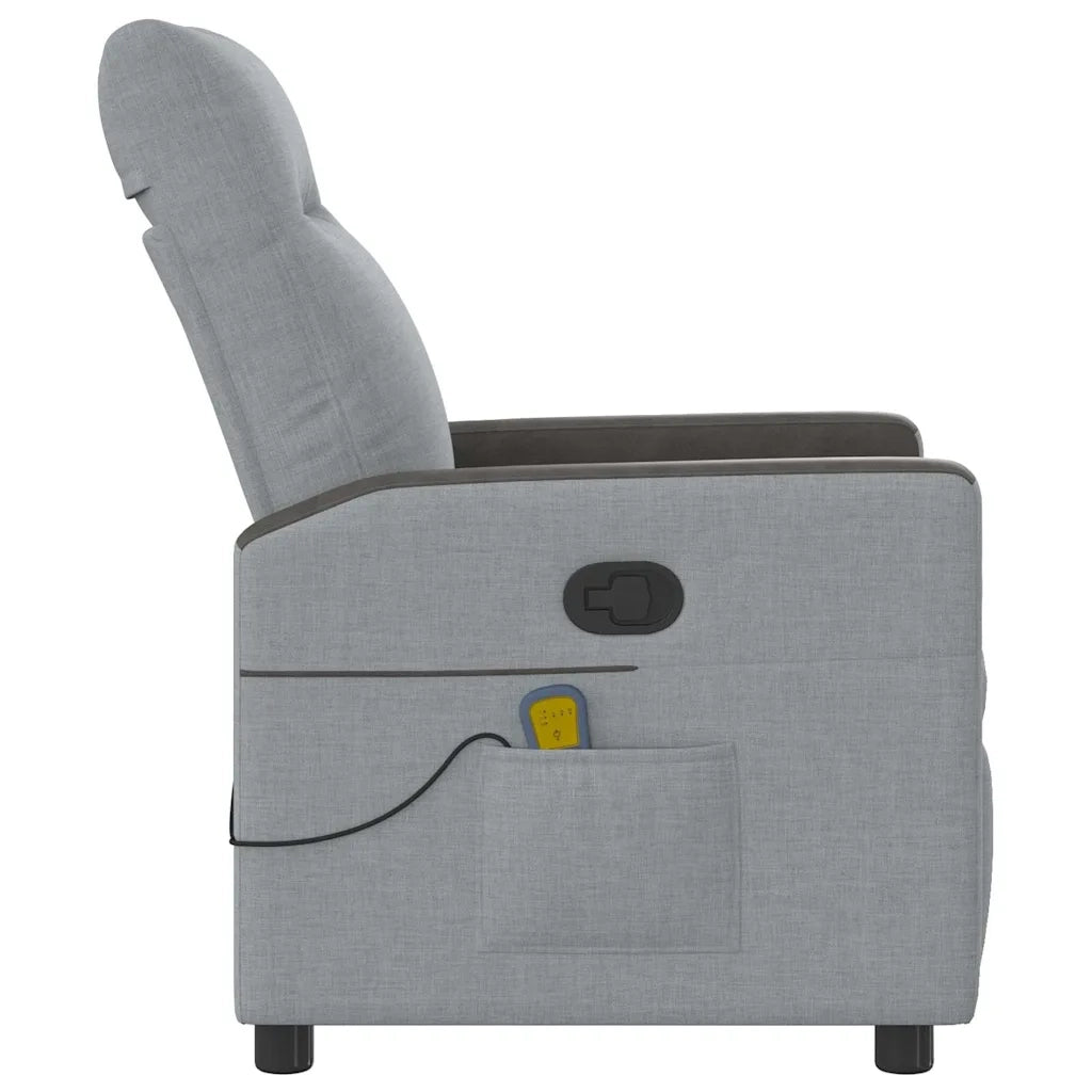Poltrona Massaggiante Reclinabile Grigio Chiaro in Tessuto 4104832