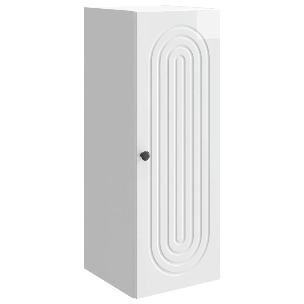 Mobiletto a muro Bianco Lucido 33 x 34,5 x 90 cm