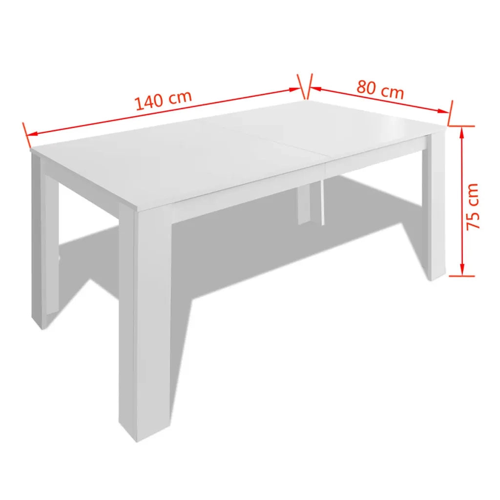 Tavolo da Pranzo | Tavolo da cucina 140x80x75 cm Bianco