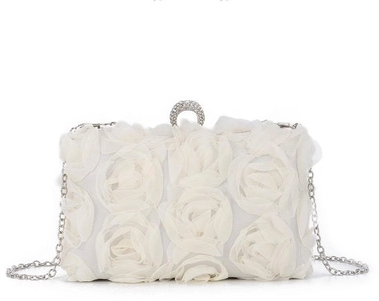 Borsa da sera per donne estive, formale con catena rimovibile per matrimoni, beige