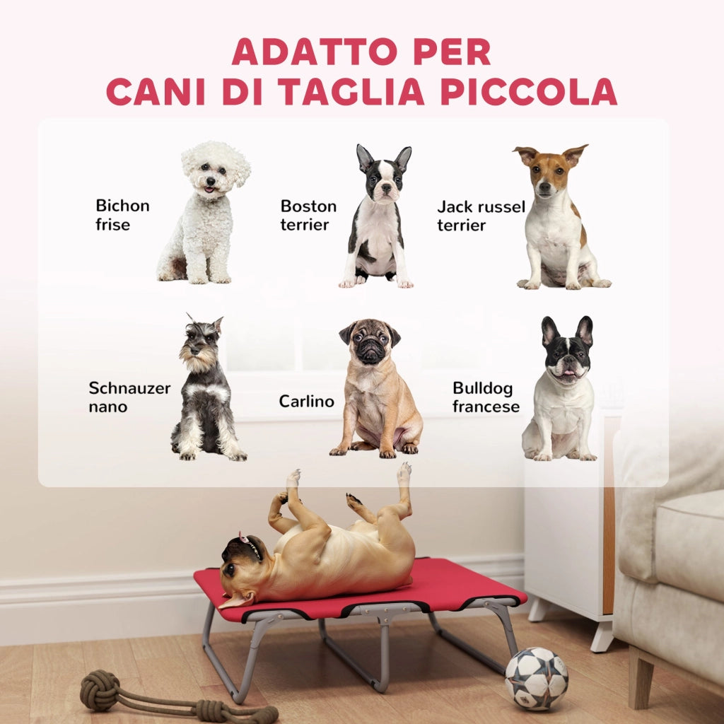 Brandina per Cani Piccoli Pieghevole 71x58x20 cm per Interno ed Esterno Rosso