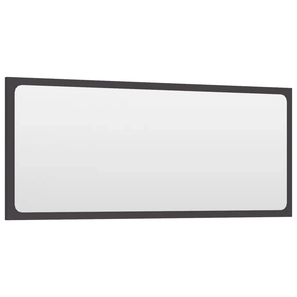 Specchio da Bagno Grigio 90x1,5x37 cm in Legno Multistrato 804624