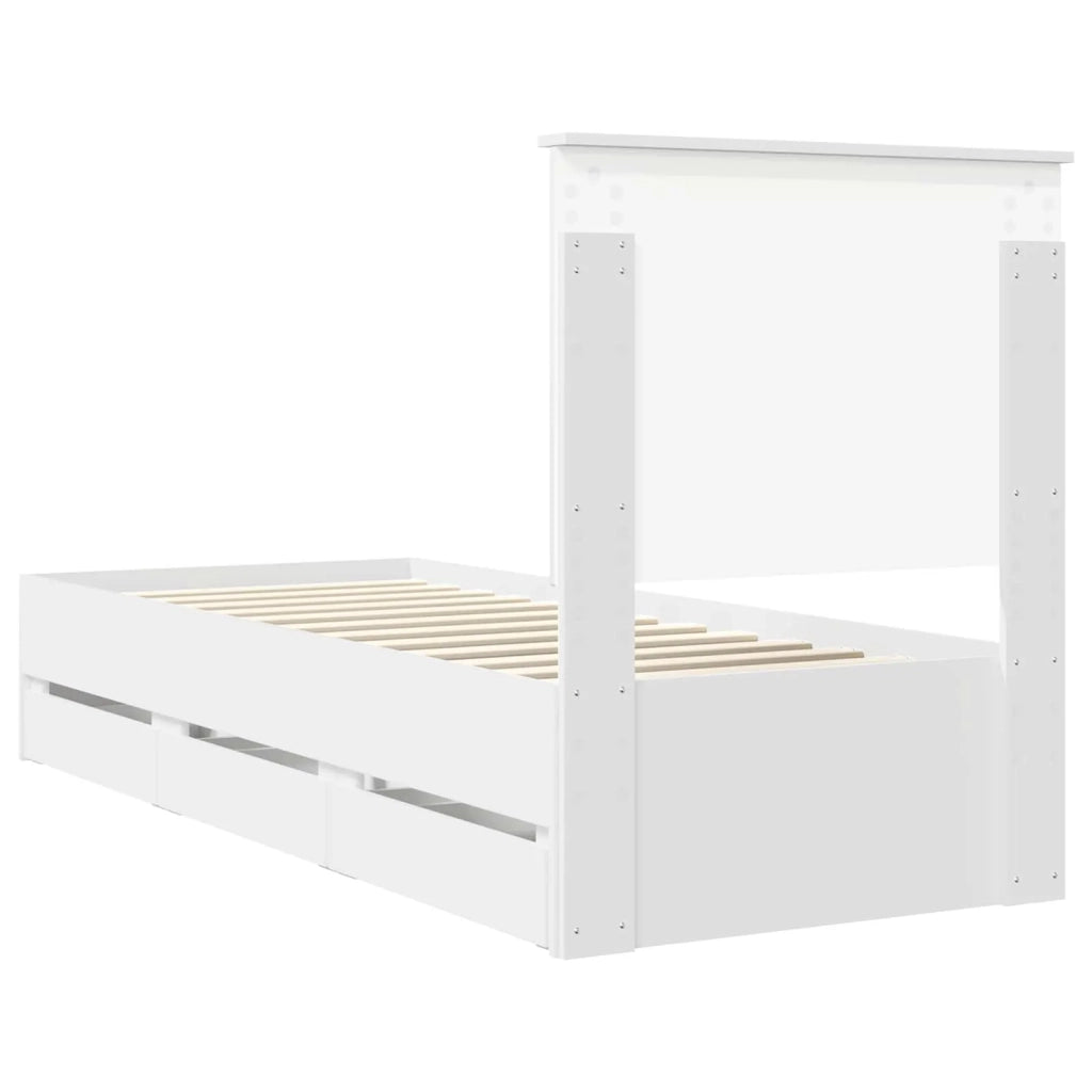 Struttura del letto Bianco 75 x 190 cm Legno Ingegnerizzato