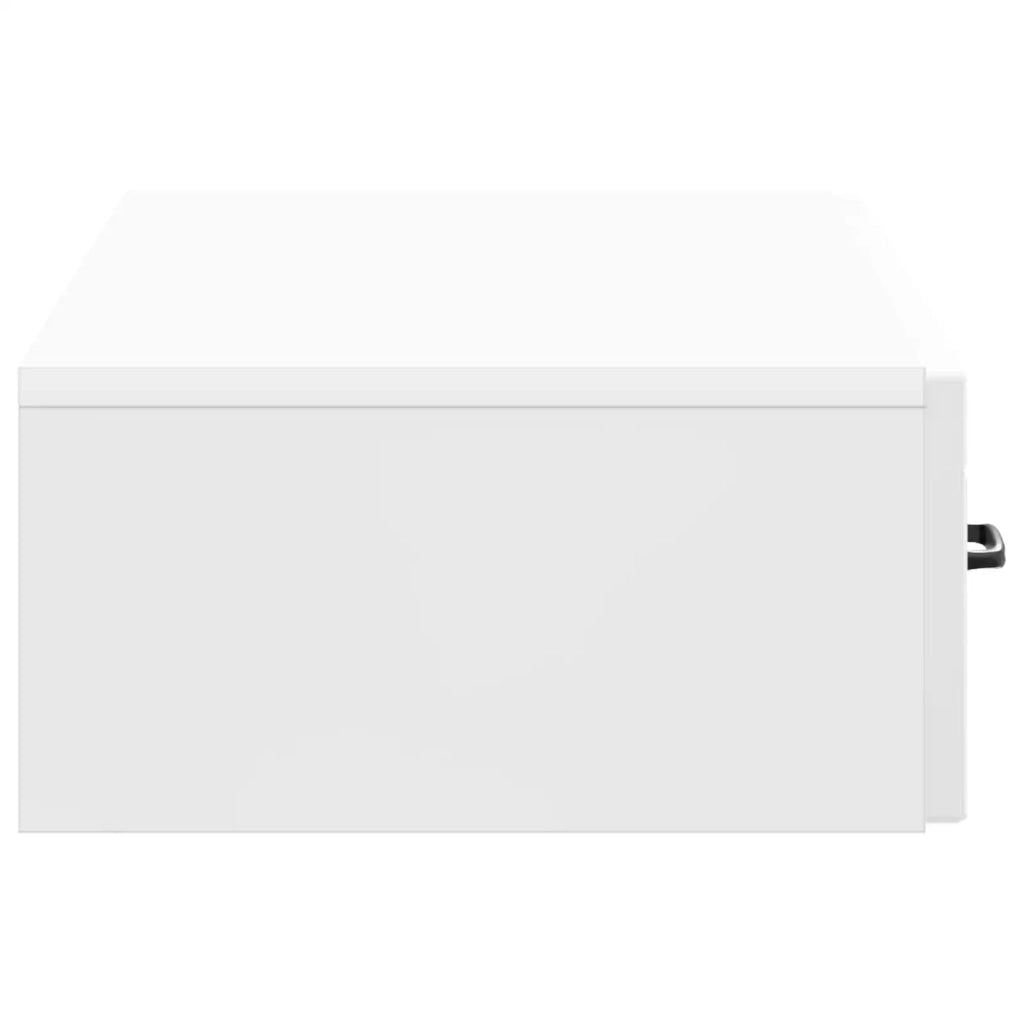 Tavolino da Parete Laterale Bianco Lucido 87,5 x 34,5 x 17 cm 899009