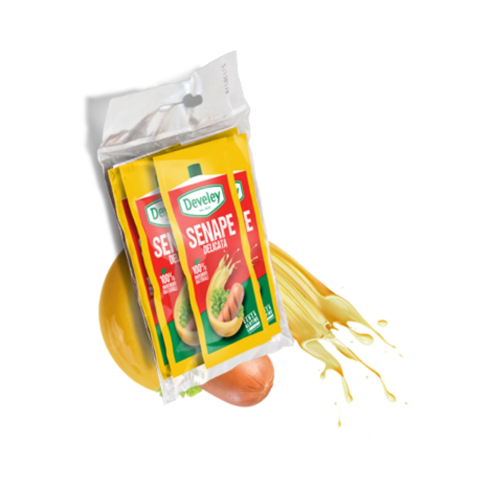Develey senape delicata salsa 2 box con 100 bustine monoporzione ciascuno