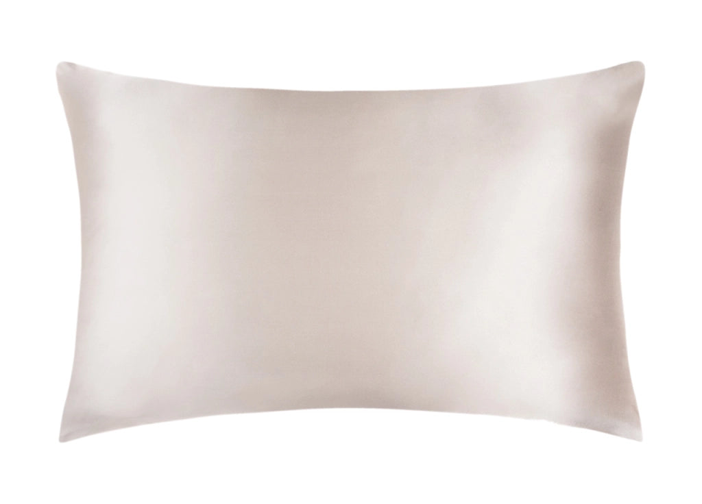 Federa Guanciale Cuscino Letto 100% Seta Chiusura Zip In Tinta Unita - Federa - Bianco