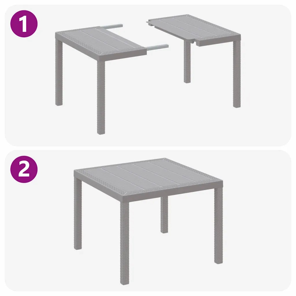 Set da Pranzo per Giardino 3 pcs Grigio chiaro Polipropilene 3378691