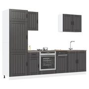 Set Mobili da Cucina 7 pz Lucca Neri Legno Multistrato 3314772