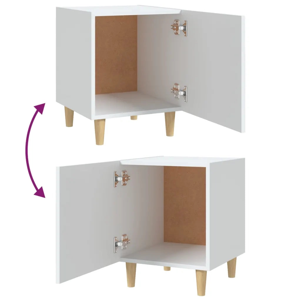 Comodino-Tavolino da notte Bianco in Legno Multistrato 292551