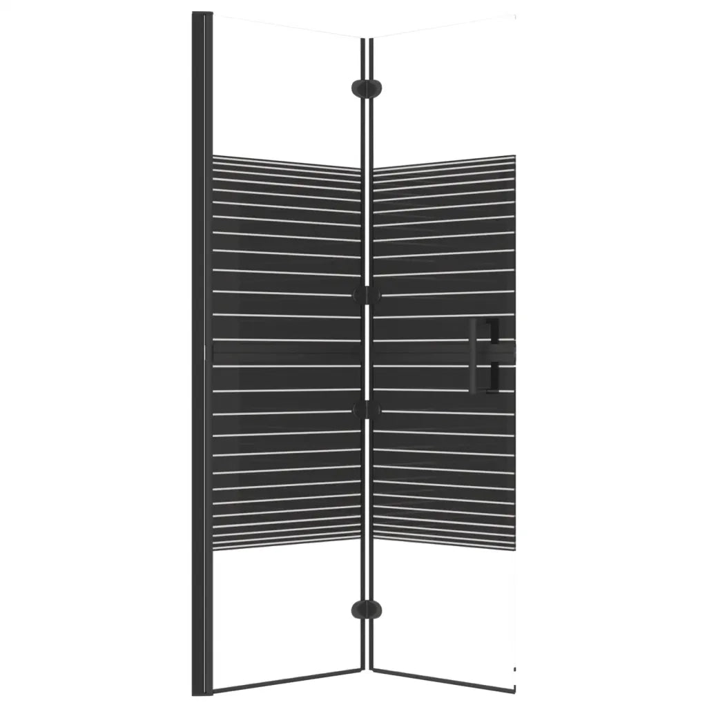 Pannello Doccia Pieghevole in ESG 100x140 cm Nero 150741