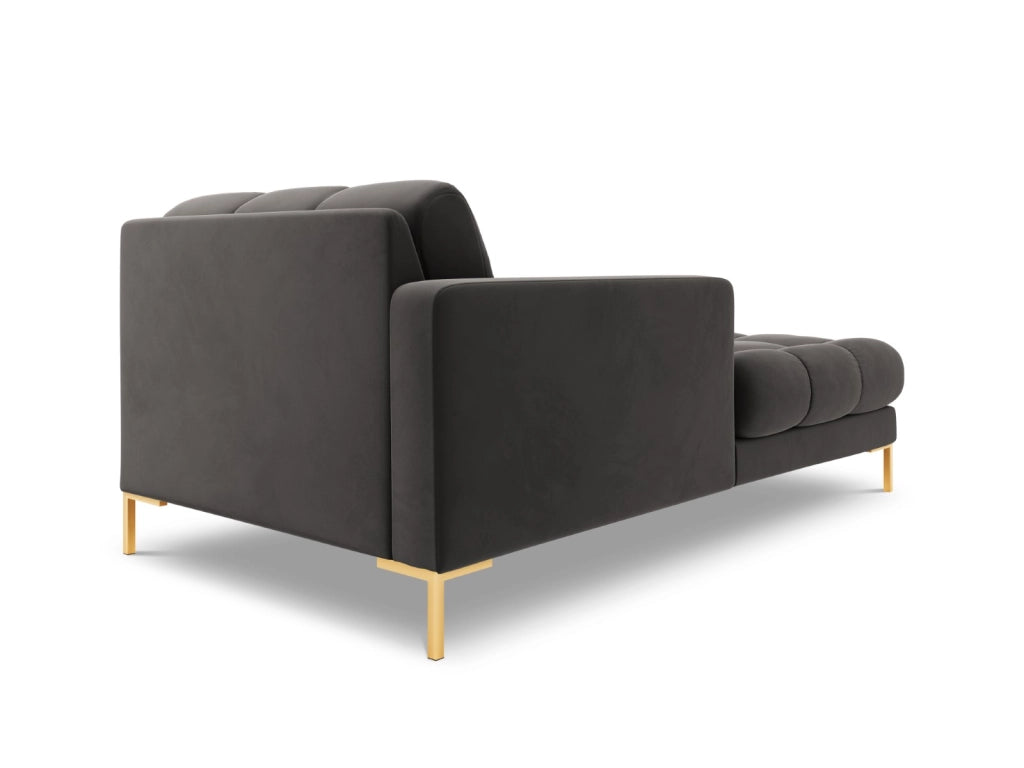 Cosmopolitan Design - Chaise longue sinistra "Bali" in velluto grigio scuro 