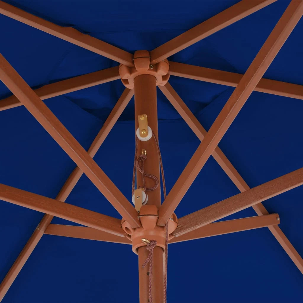 Ombrellone da esterno con palo in legno 270 cm blu 02_0008256