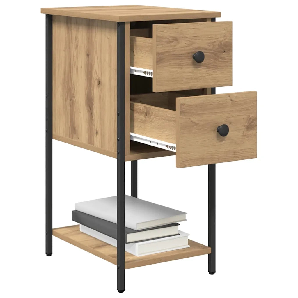 vidaXL Armadio da Notte 2 pcs rovere artigianale 32 x 42 x 70 cm