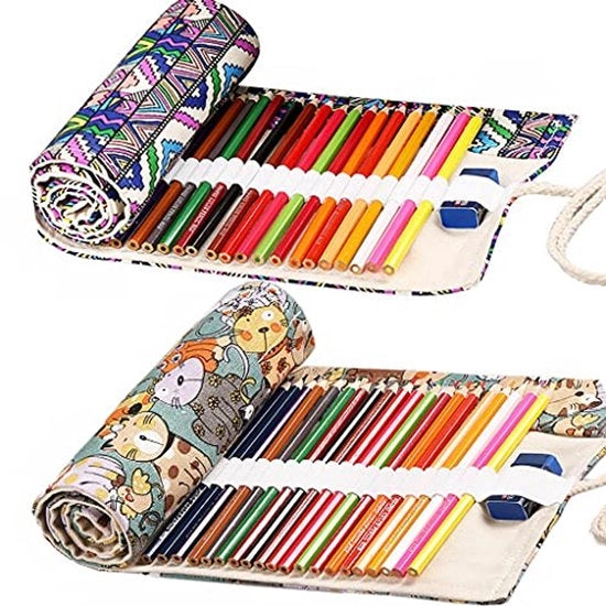 Rolle di Carta per Pennarelli - 2 Pezzi con 36 Fili - Portatile per Materiali di Disegno e Scrittura
