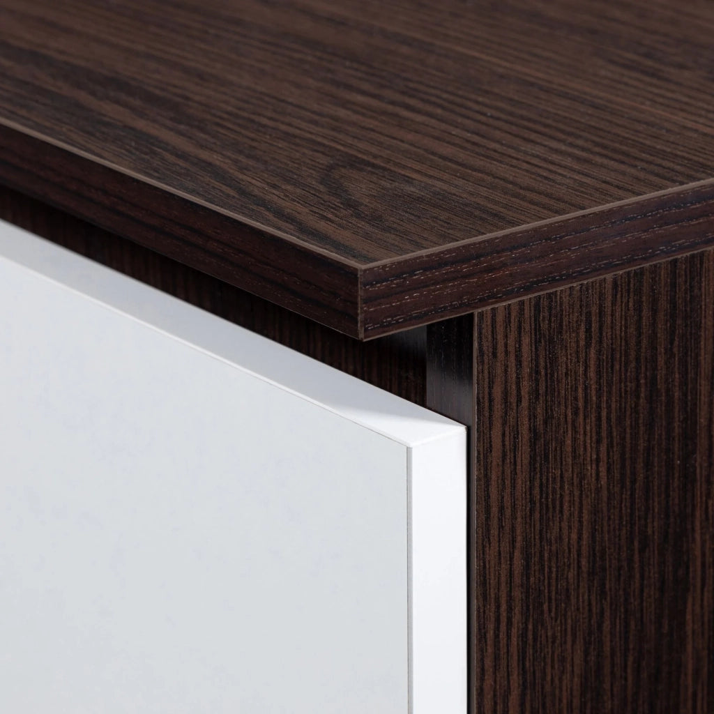 Sopralzo per armadio AKORD S90 Wengé 90 cm 2 ante inserto frontale Bianco 90x51x55 cm