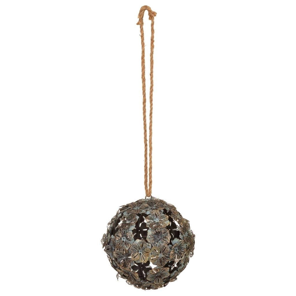 Sfera decorativa in metallo dorato 16,5x16,5x18h