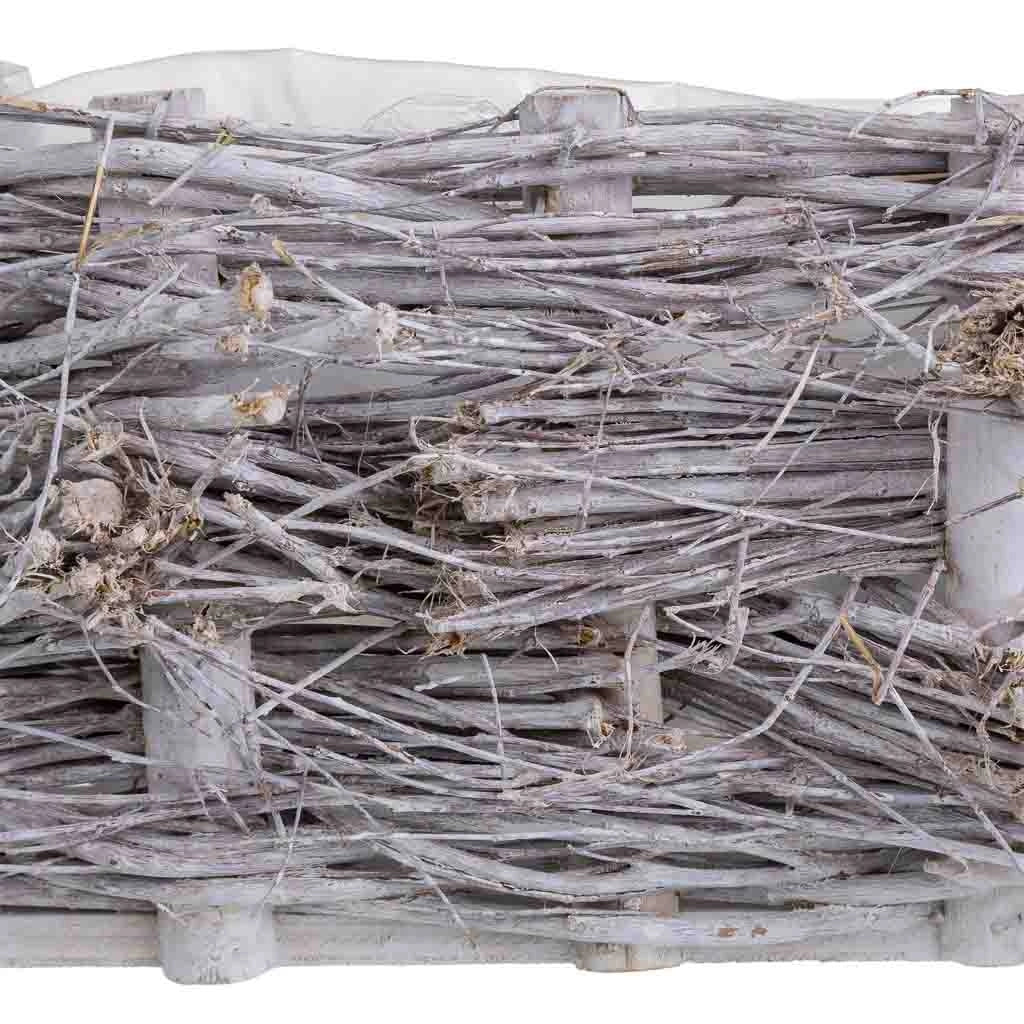 Cesto rettangolare in vimini grigio 25x16x12h cm