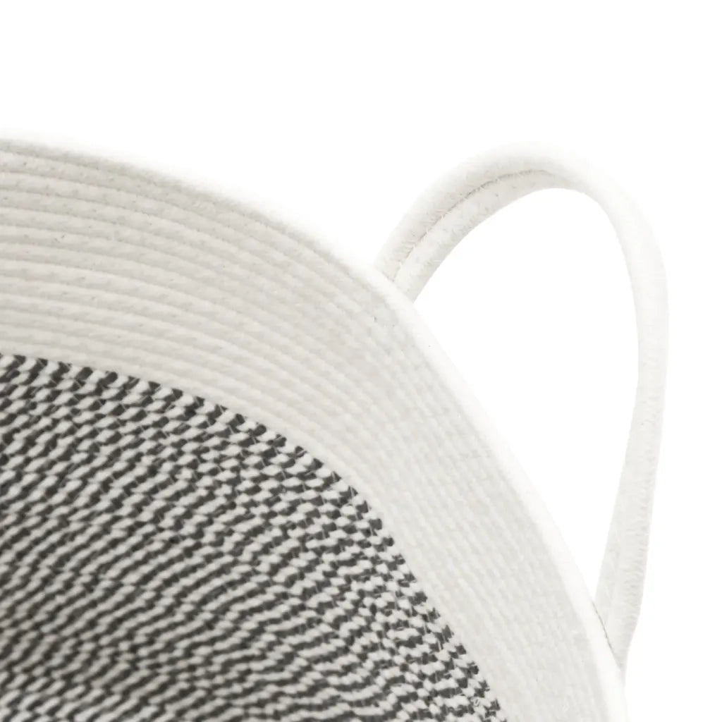 Cestino Portaoggetti Grigio e Bianco ?51x33 cm in Cotone CFW5204281