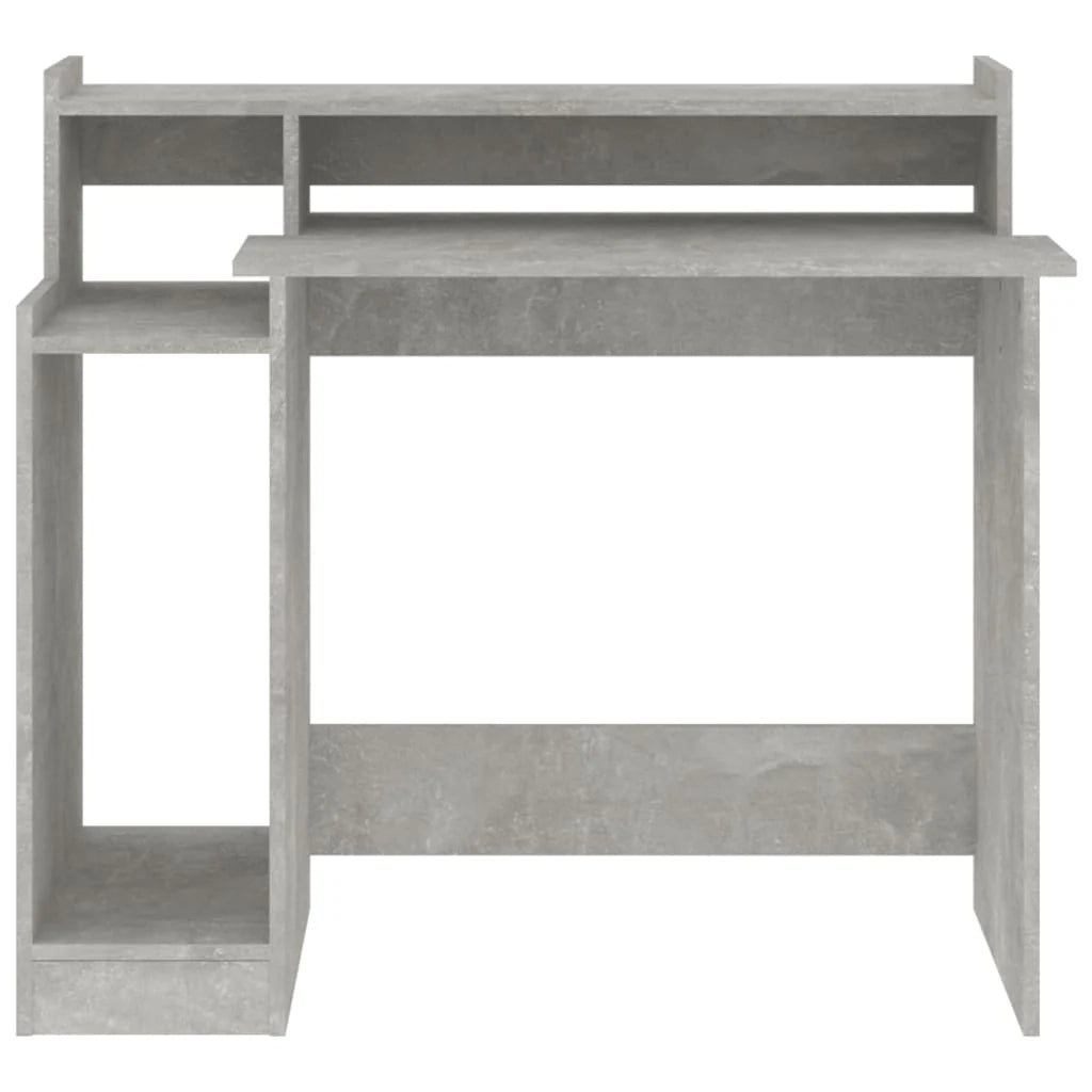Scrivania tavolo postazione di lavoro mobile per computer scrivania da studio con luci a LED 97 x 45 x 90 cm legno ingegnerizzato grigio 02_0023804