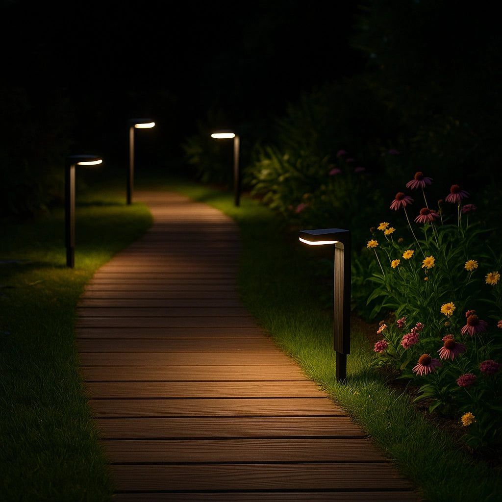 Lampioncino Lampione Paletto LED con Pannello Solare e picchetto da Giardino 6W CCT Luce calda, Luce fredda, Luce Naturale, IP65, 200 lumen