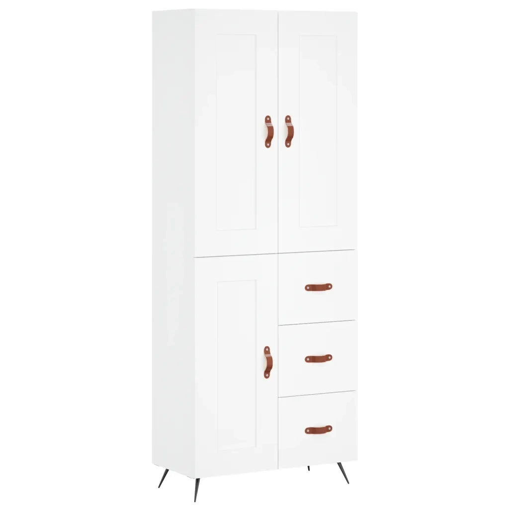 Credenza | Madia | Buffet da pranzo | Armadio da pranzo Bianca 69,5x34x180 cm in Legno Multistrato
